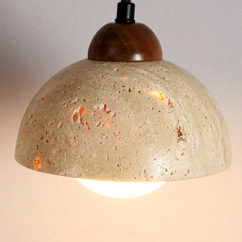 Ardent Travertine Cement Pendant Light With Wabi Studio Style