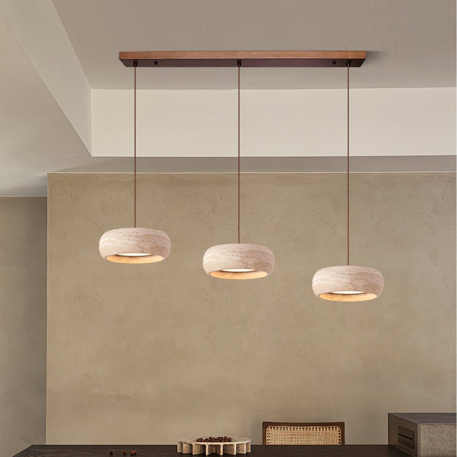 Tova Donut-Shaped Pendant Lights Travertine | ventumra