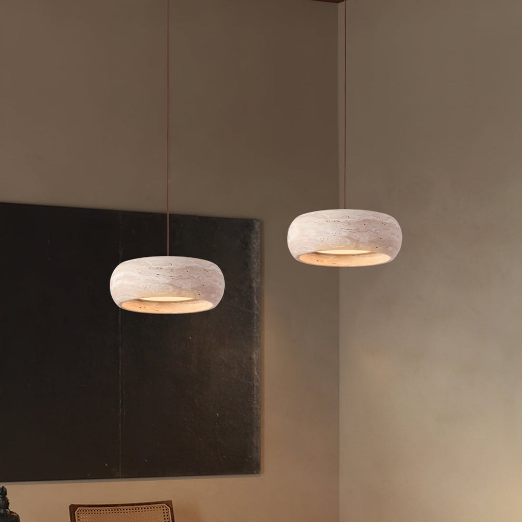 Tova Donut-Shaped Pendant Lights Travertine | ventumra