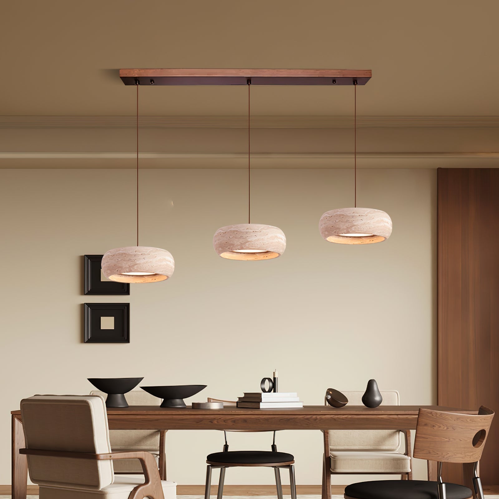 Tova Donut-Shaped Pendant Lights Travertine | ventumra