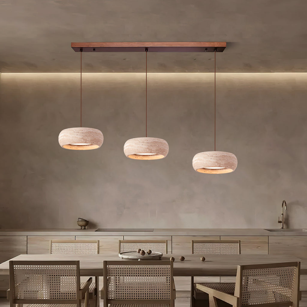 Tova Donut-Shaped Pendant Lights Travertine | ventumra