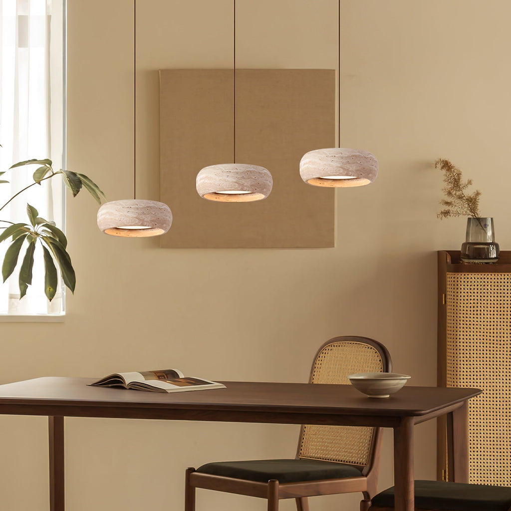 Tova Donut-Shaped Pendant Lights Travertine | ventumra