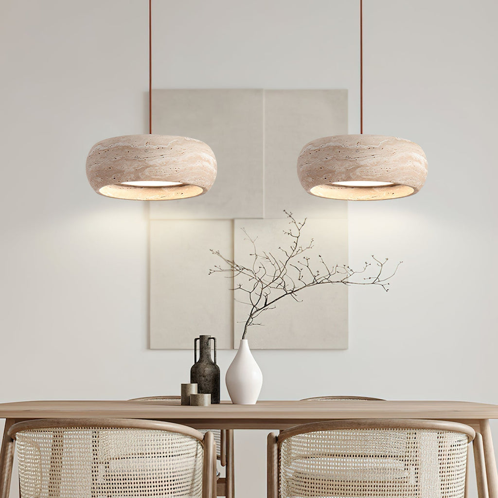 Tova Donut-Shaped Pendant Lights Travertine | ventumra