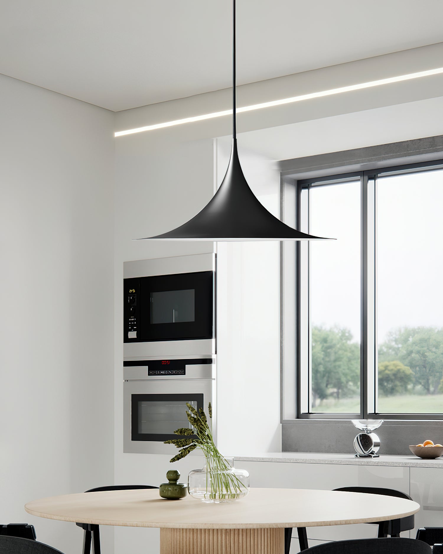 Pendant Lamp Slim Neck and Wide Flare Contemporary Dining | ventumra