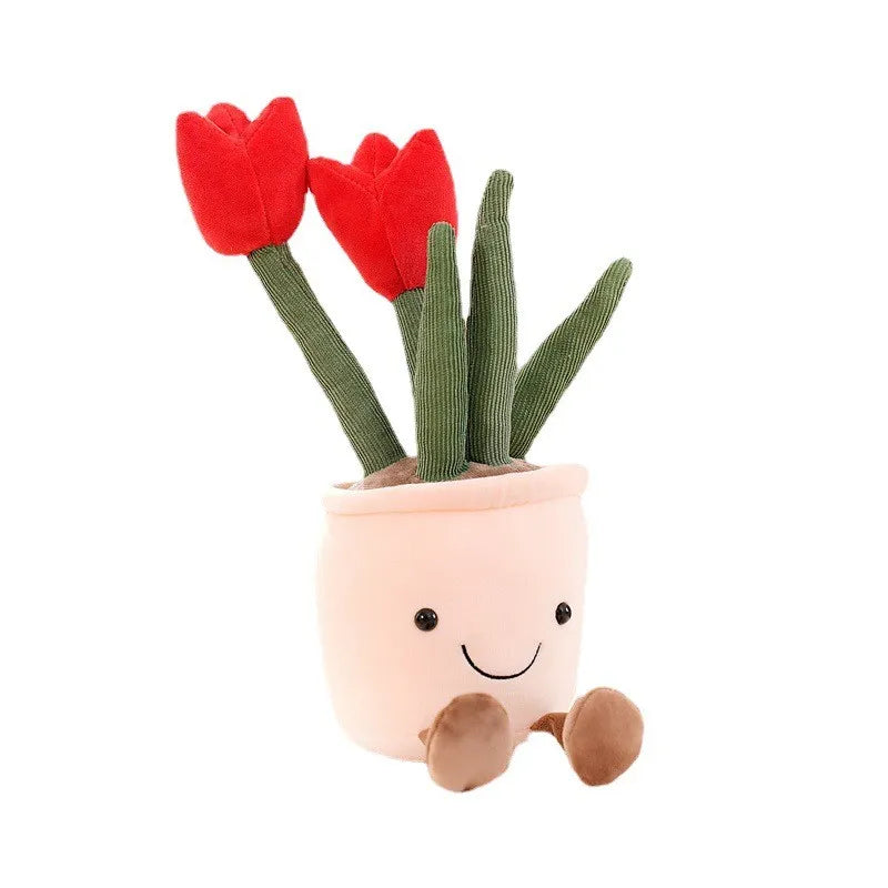 Glad mjuk leksak med blommotiv — färgglad blomdesign