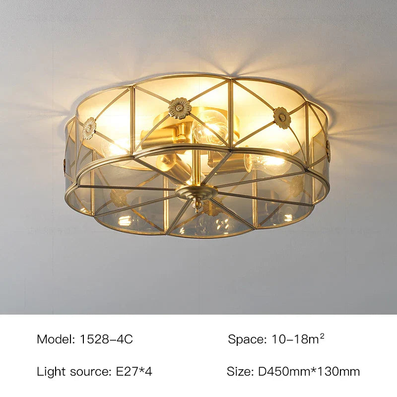 Elowen Copper Glass Chandelier | Nordic LED Pendant Light