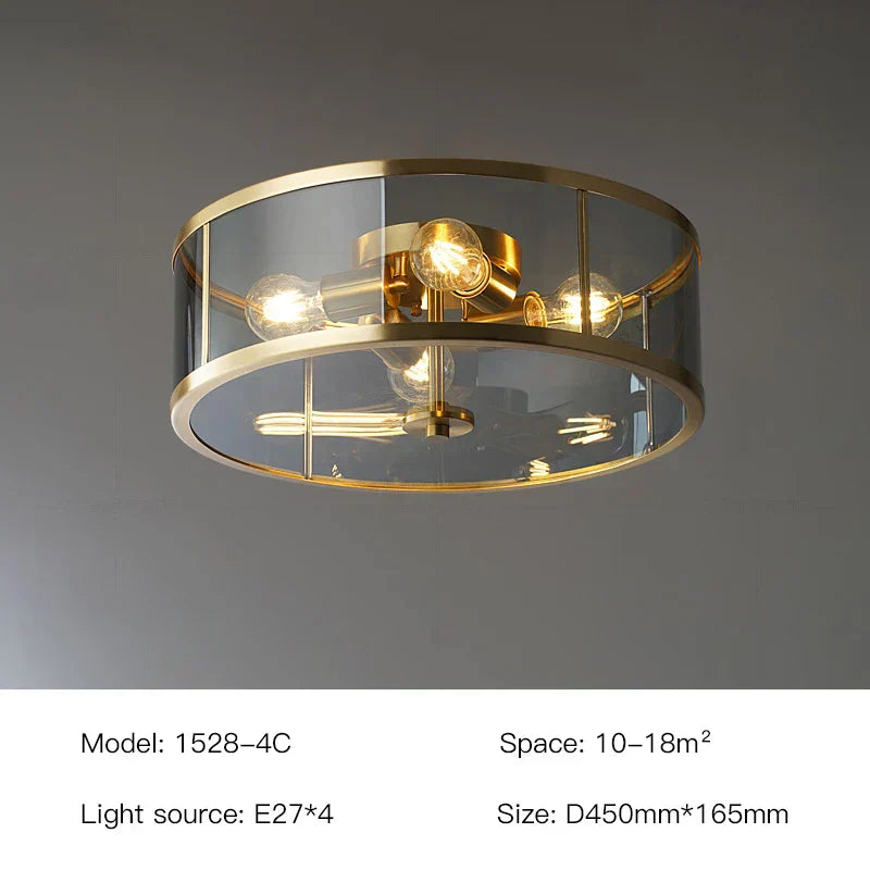 Elowen Copper Glass Chandelier | Nordic LED Pendant Light