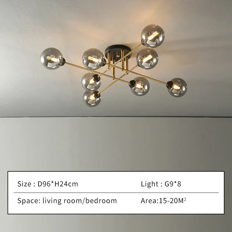 Arcadia Glass Globe Chandelier Modern Pendant Light