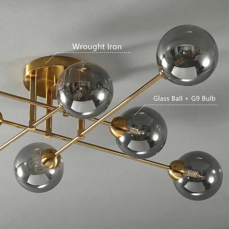 Arcadia Glass Globe Chandelier Modern Pendant Light