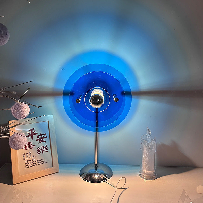 Nova Orb Table Lamp in Klein Blue with Reflective Discs