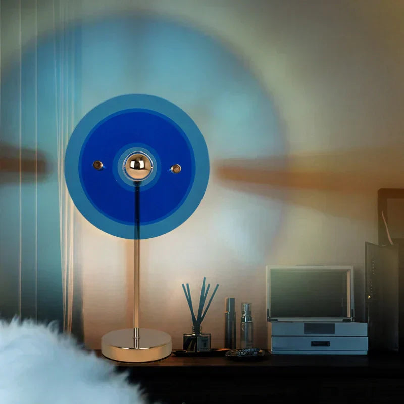 Nova Orb Table Lamp in Klein Blue with Reflective Discs