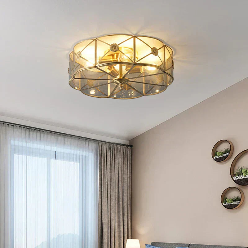 Elowen Copper Glass Chandelier | Nordic LED Pendant Light