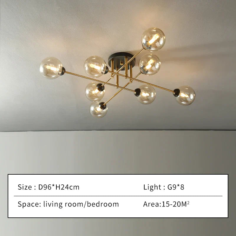 Arcadia Glass Globe Chandelier Modern Pendant Light