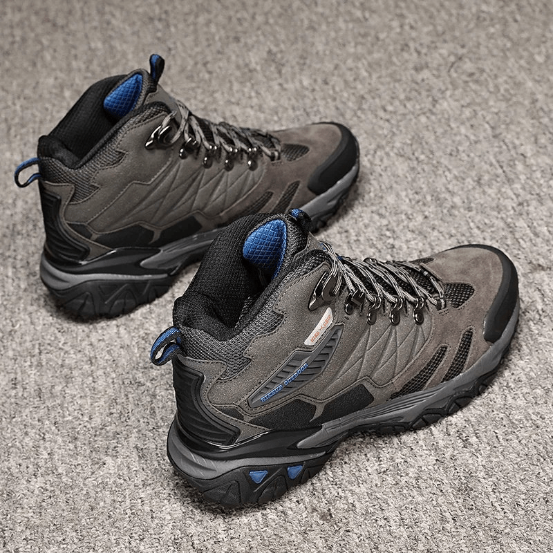 TrailForge Men's Trekking Boots — Breathable Suede, Rainproof Construction