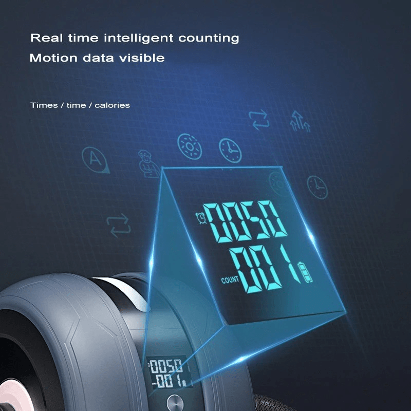 Roată pentru abdomen CorePulse — mecanism de revenire automată, contor digital