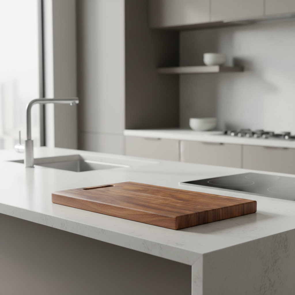 TerraSlice Acacia Wood Chopping Board — Sustainable Build, Stylish Elevated Rim