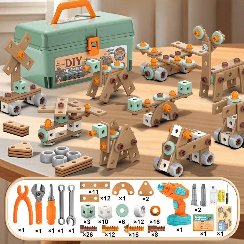 Ensemble d’outils CraftSmith de 100 pièces — Petite quincaillerie sûre, dès 3 ans