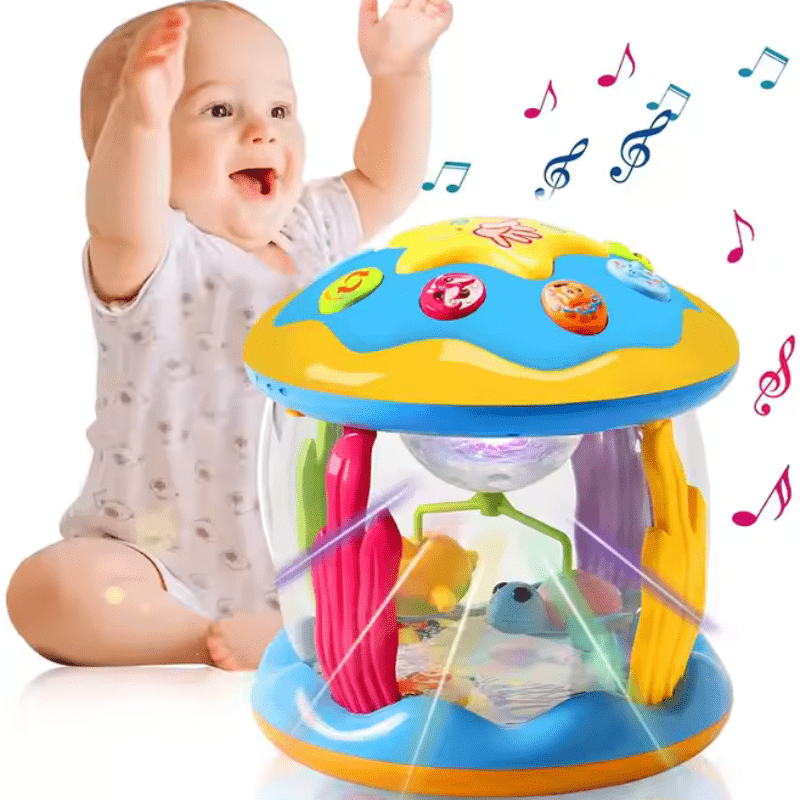 WhirlTone Musical Twirling Toy — Rotating Ocean Lights, Soft Tunes