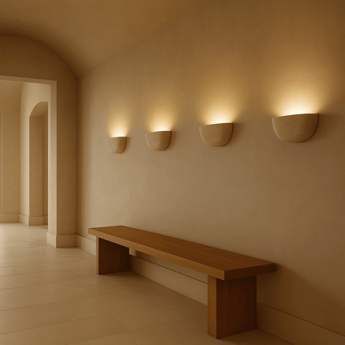 Plaster Half Bowl Wall Light | Ventumra