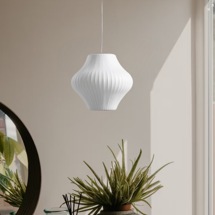 LumiBulle Silk And Steel Pendant Light For Modern Spaces