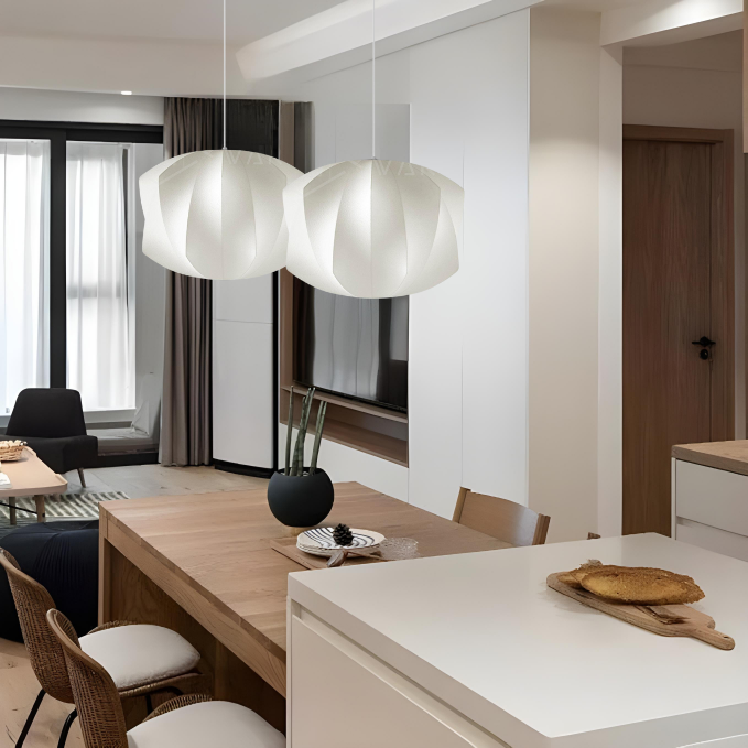 Aurelium Nordic Bubble Pendant Light in Semi-Wood Finish