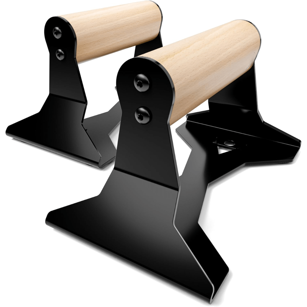 ZenGrip puiset parallettes-telineet — teräsydin, ergonomisesti muotoillut otekahvat