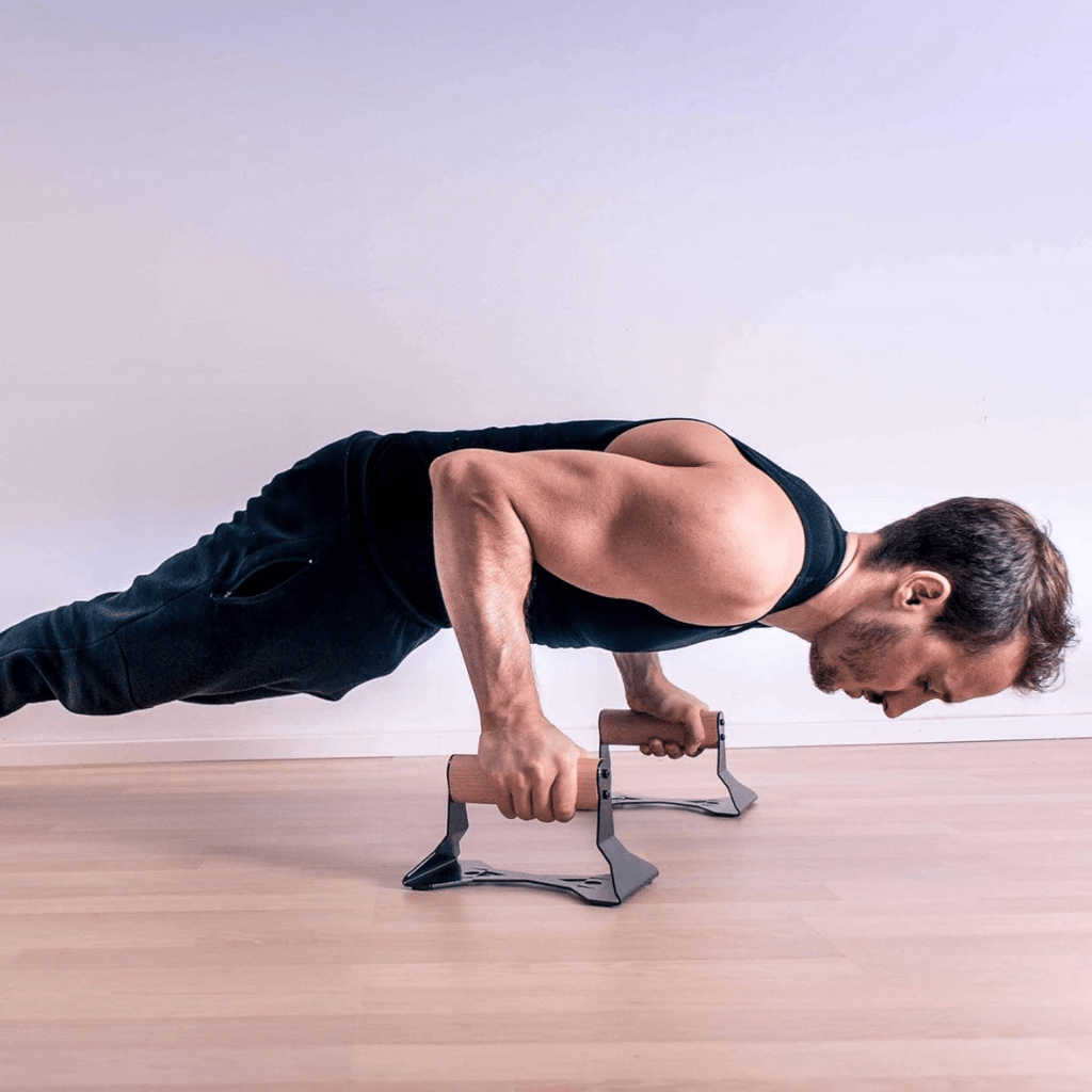 ZenGrip puiset parallettes-telineet — teräsydin, ergonomisesti muotoillut otekahvat