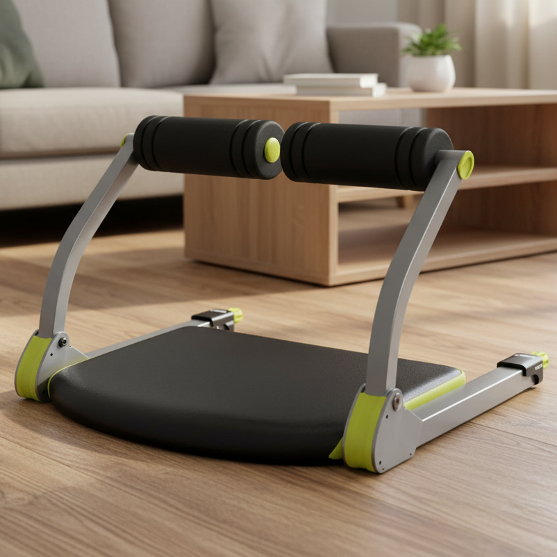 NovaFlex kompakter Bauchtrainer — geschwungenes Bogendesign, stabile Core-Plattform für den Boden