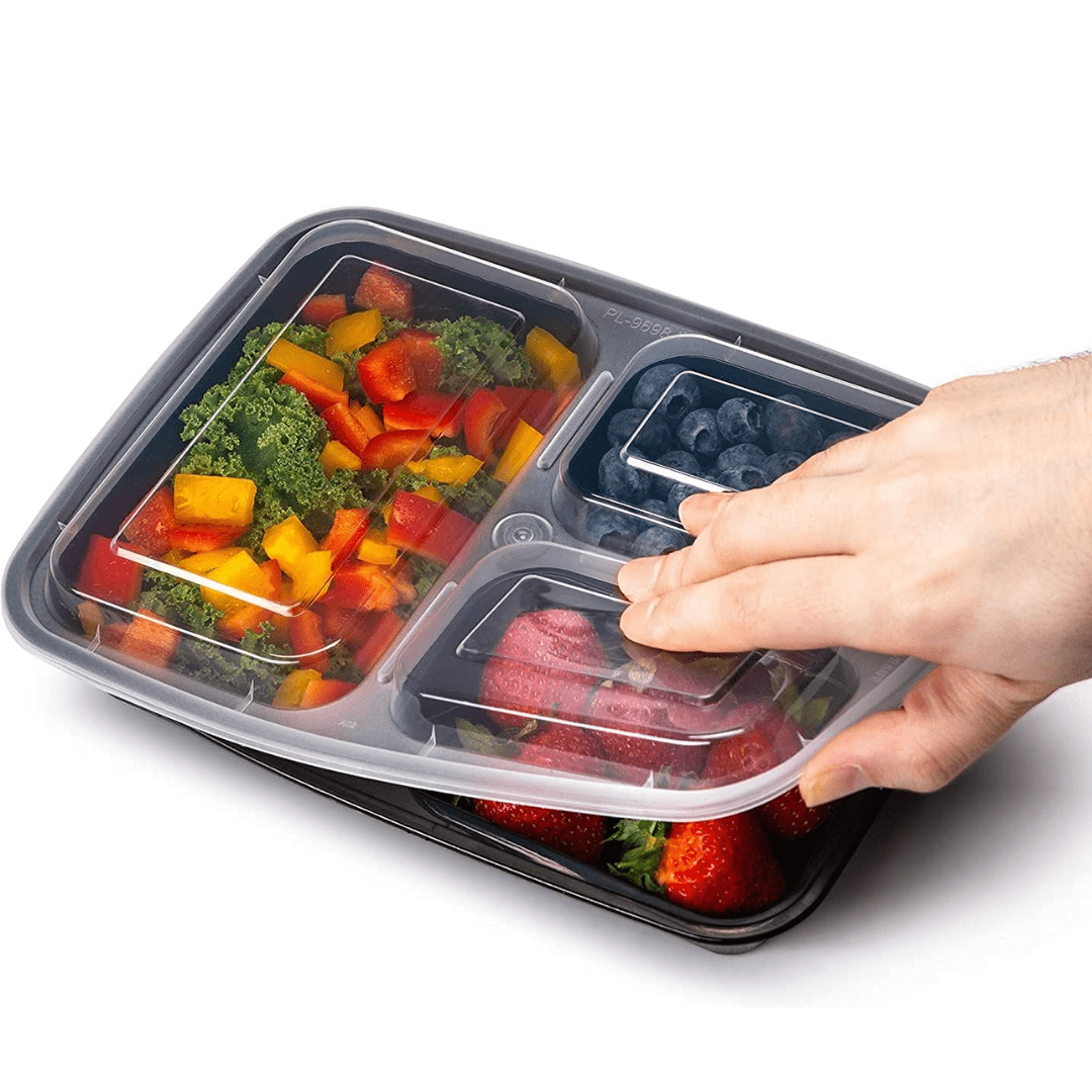 BentoForge Three Compartment Bento Box — Molded Tray, Secure Lid