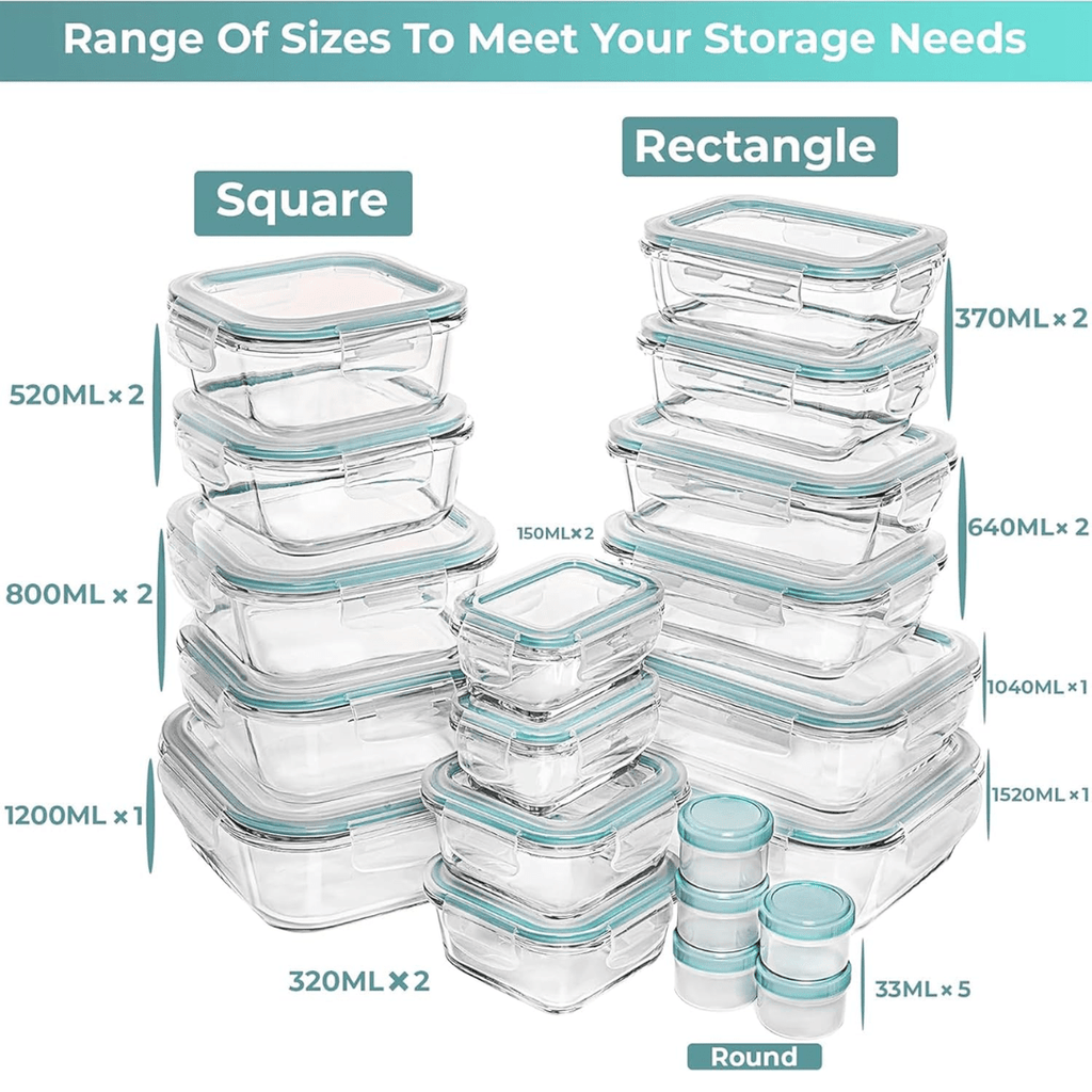 ClearNest 35-Piece Airtight Food Storage Set — Assorted Sizes, Snap-Lid Containers
