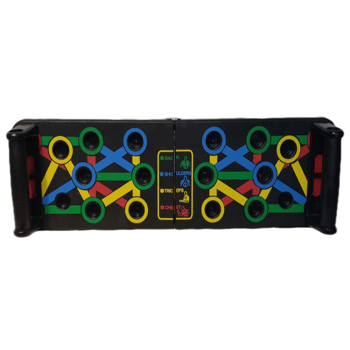 PulseFlex 14-In-1 Push-Up Board — Colour-Marked Grip Slots, Compact Base