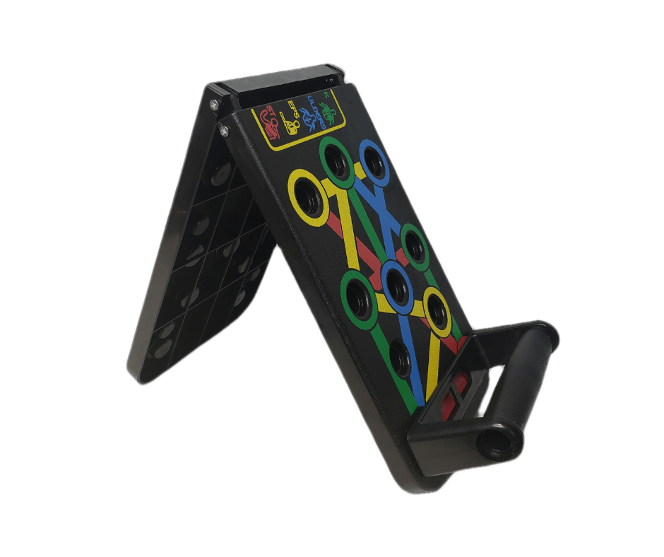 PulseFlex 14-In-1 Push-Up Board — Colour-Marked Grip Slots, Compact Base
