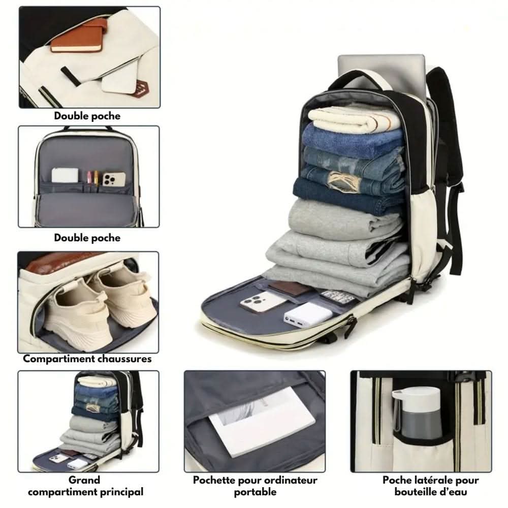 MetroFlex Pack Travel Backpack — Dedicated Laptop Compartment and Separate Shoe Compartment