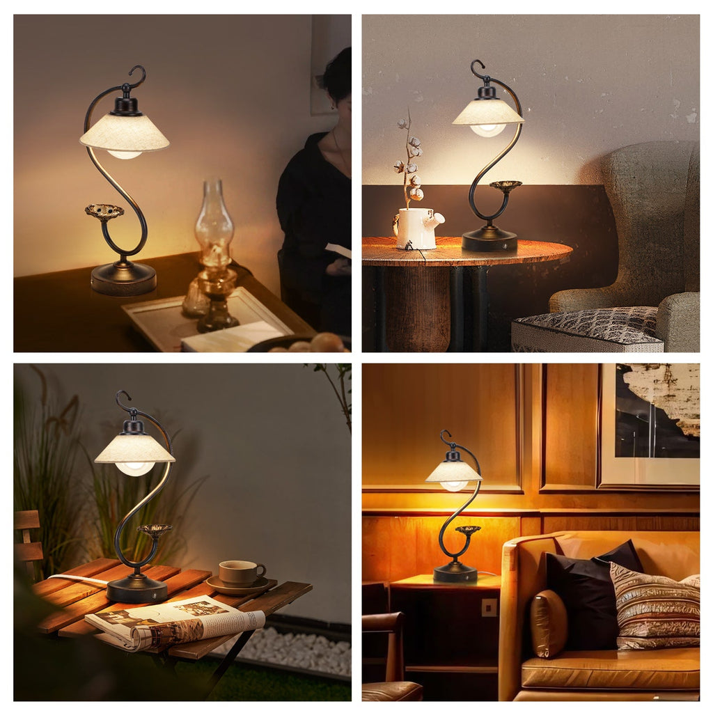 Elara Vintage Flower Table Lamp Dimmable LED Nightstand