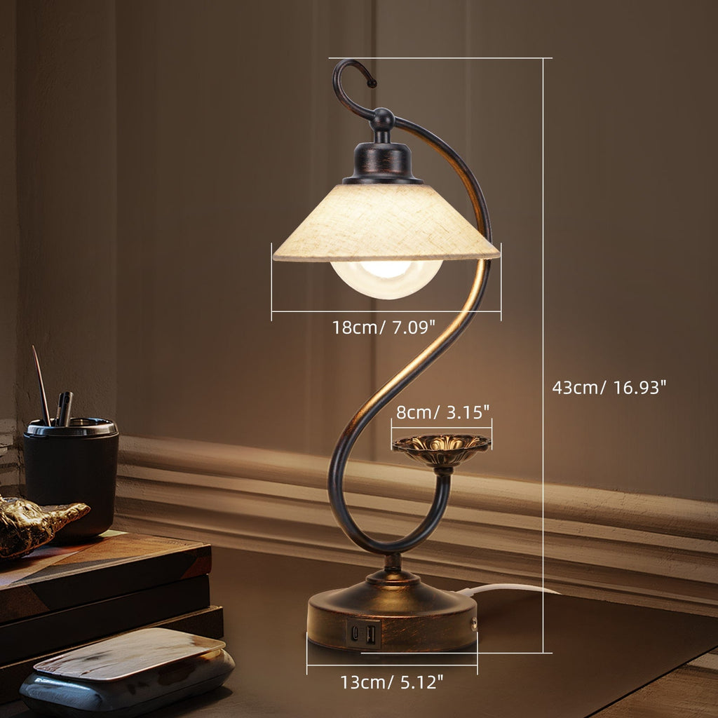 Elara Vintage Flower Table Lamp Dimmable LED Nightstand