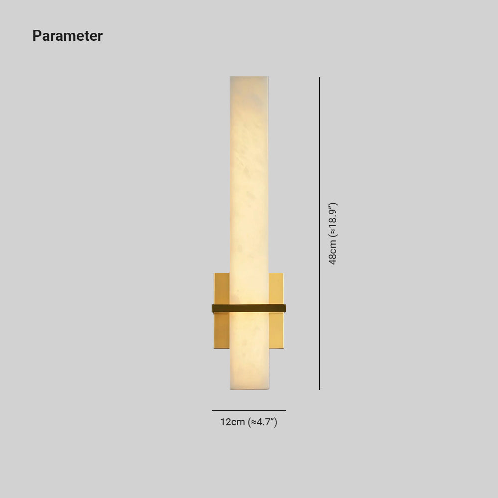 Applique murale Ritta Blanc albâtre laiton Cuboïde moderne | ventumra