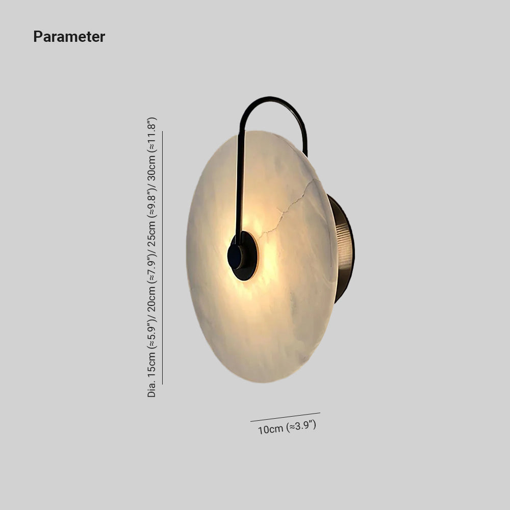 Kristy Alabaster LED Wall Lamp Round Iconic Circular | ventumra
