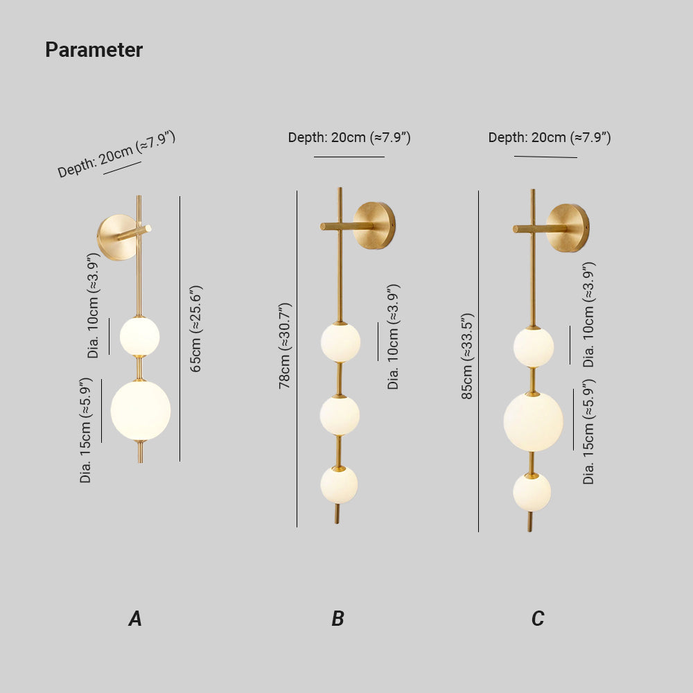 Cerin Vertical Globe Wall Lamp | ventumra