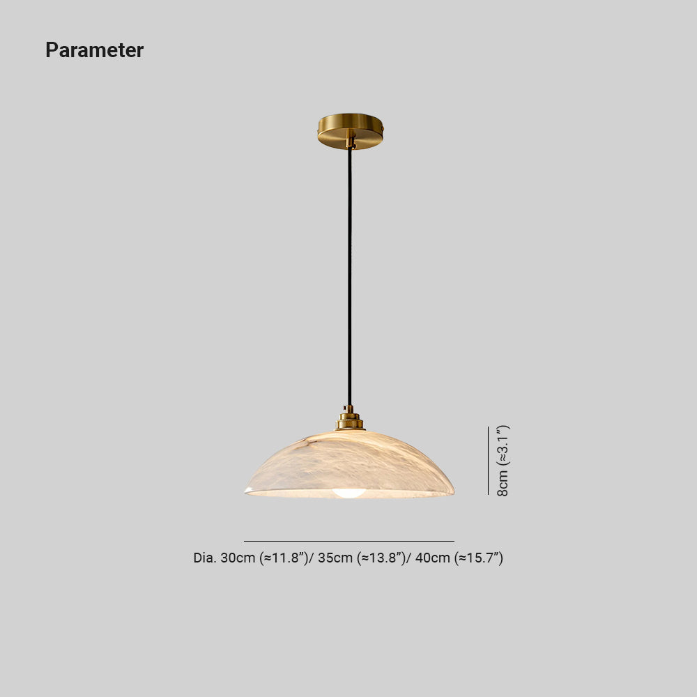 Delin Dome Pendant Light Alabaster &Brass | ventumra