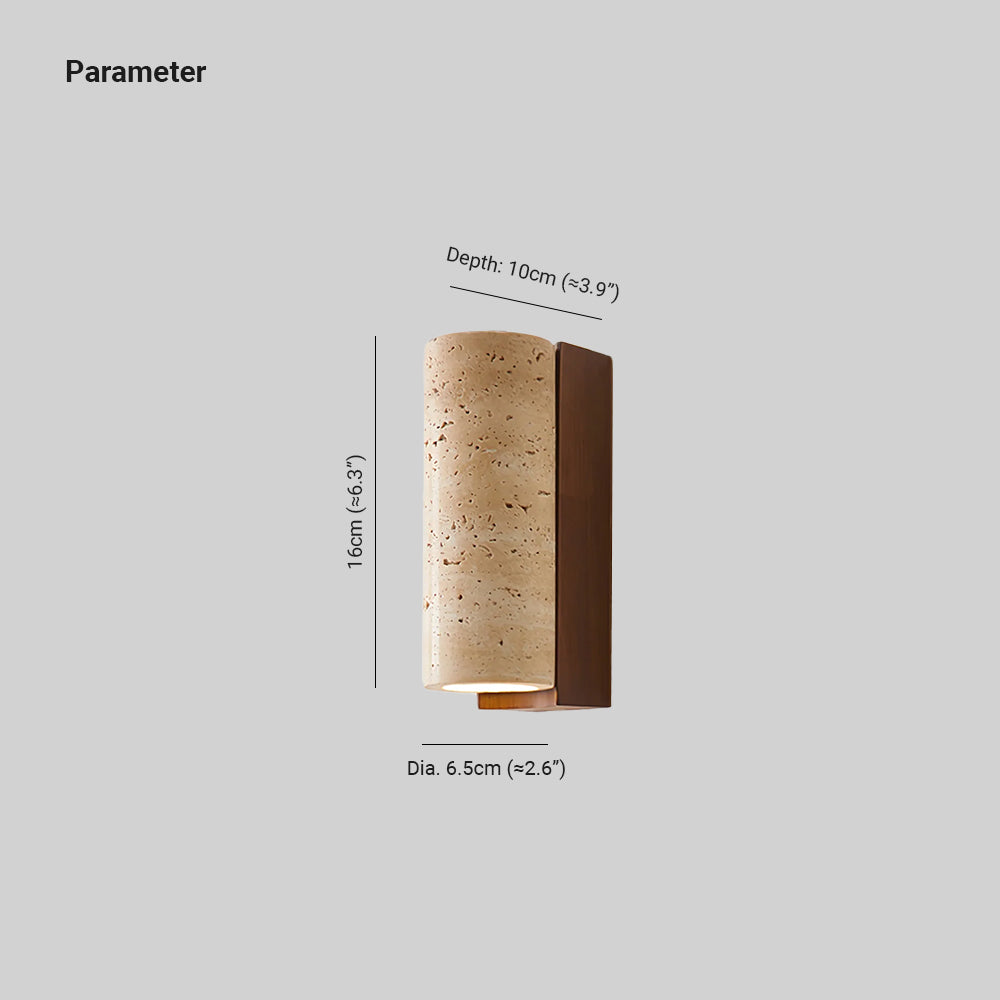 Nula Natural Travertine Wall Lamp | ventumra