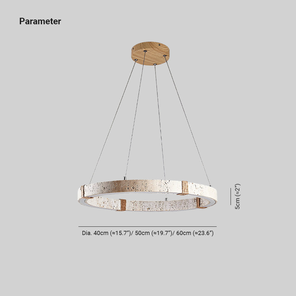 Lumae Ring Travertine Pendant Light | ventumra