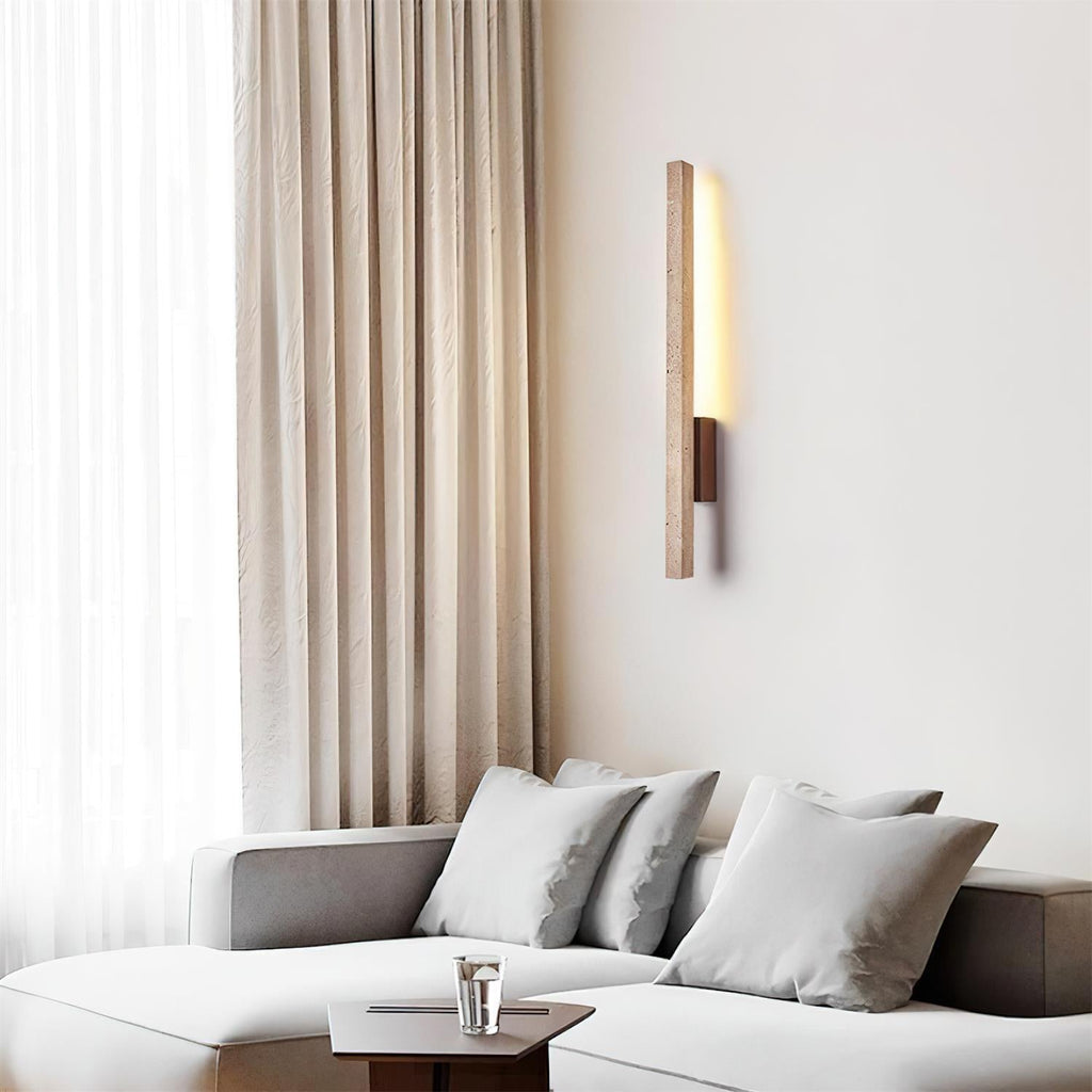 Opalyn Slim Travertine Wall Lamp | ventumra