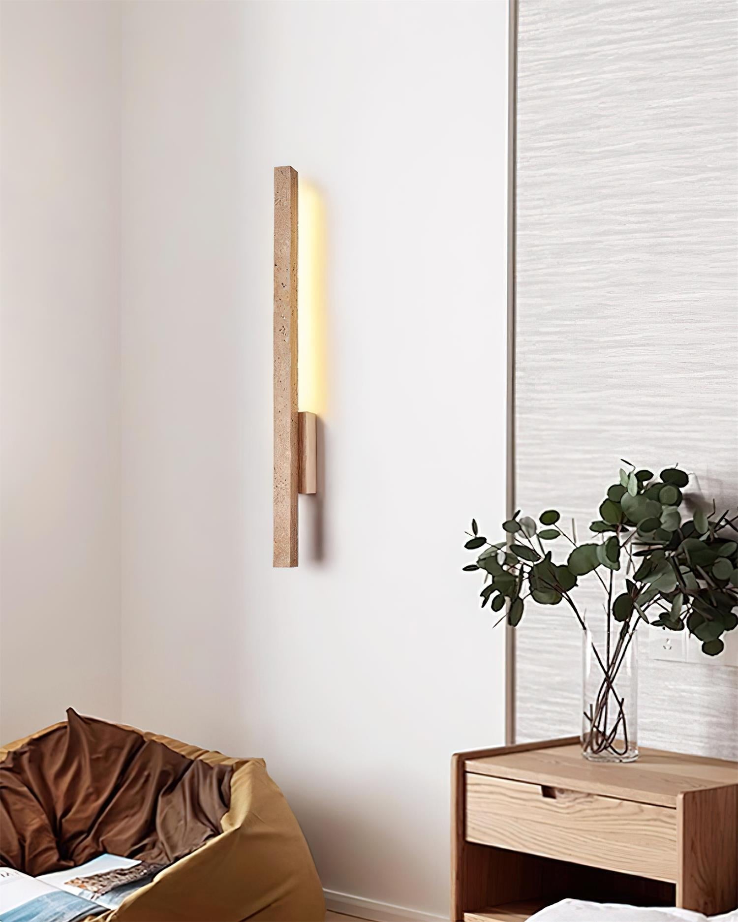 Opalyn Slim Travertine Wall Lamp | ventumra