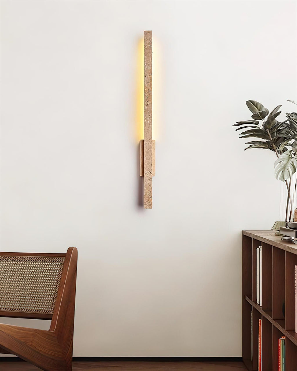 Opalyn Slim Travertine Wall Lamp | ventumra