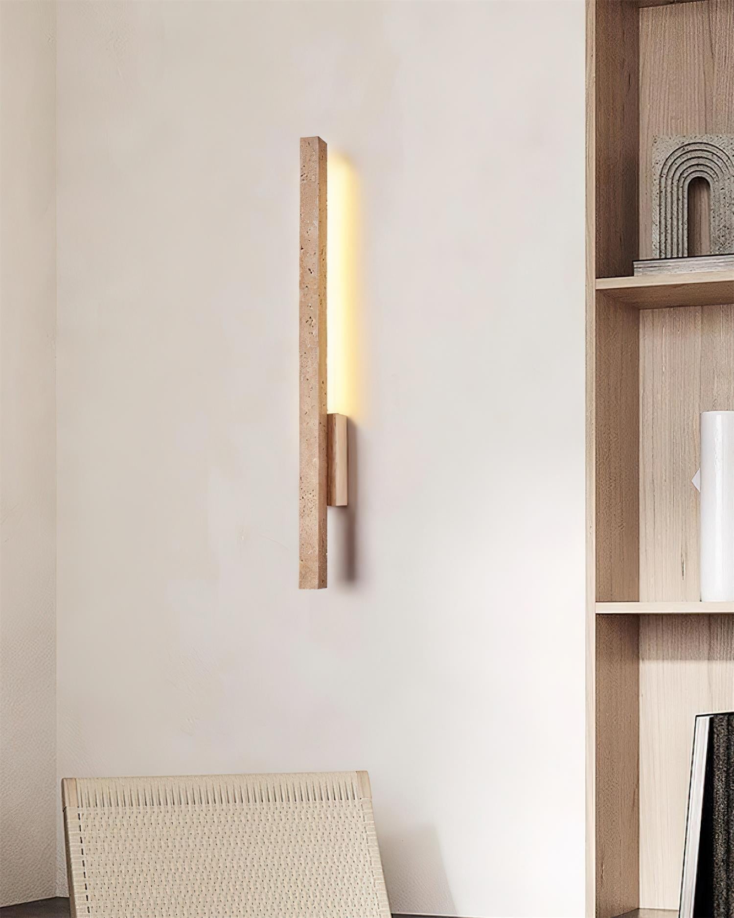 Opalyn Slim Travertine Wall Lamp | ventumra