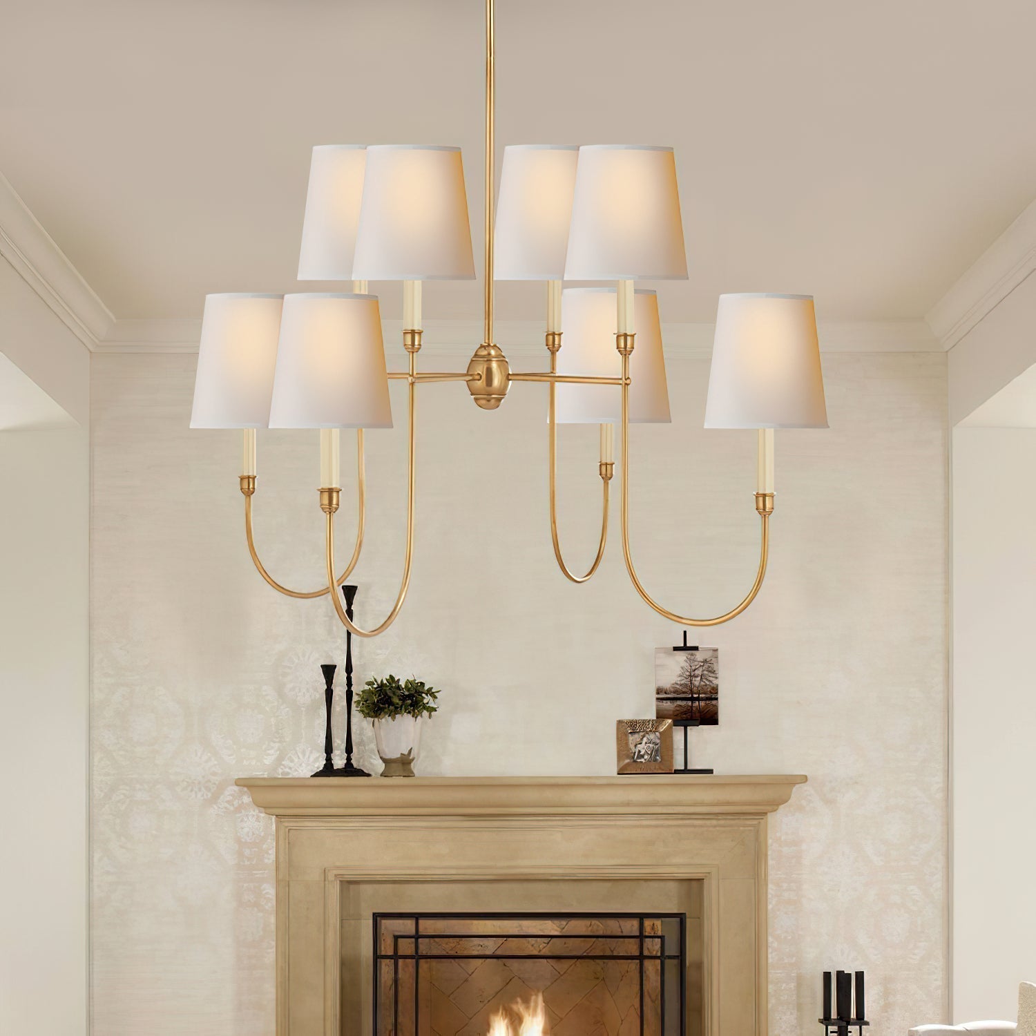 Talia Chandelier Luxury Brass Fabric | ventumra