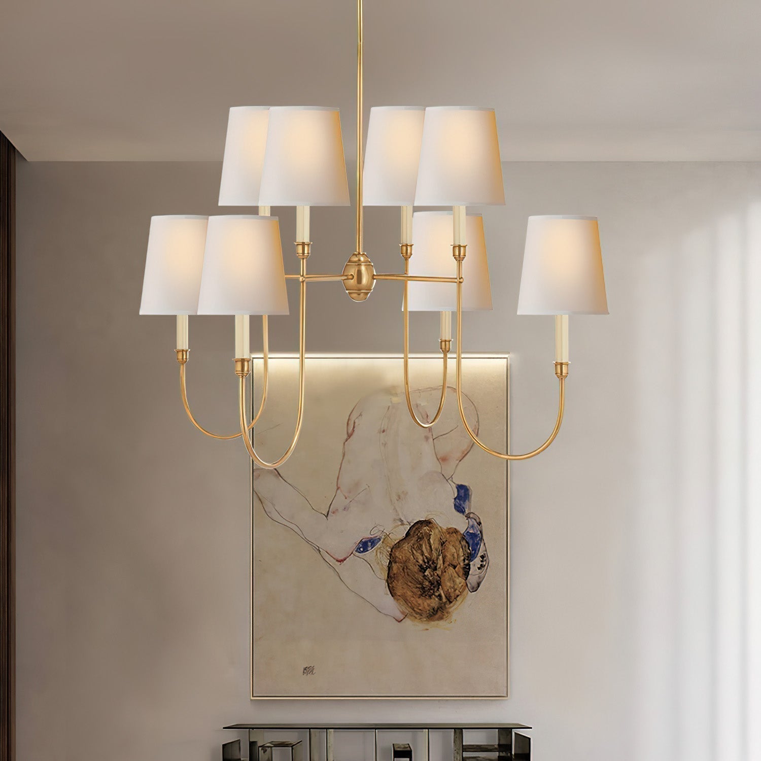 Talia Chandelier Luxury Brass Fabric | ventumra
