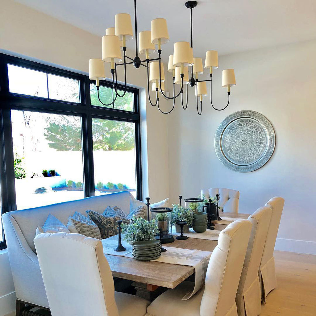 Talia Chandelier Luxury Brass Fabric | ventumra
