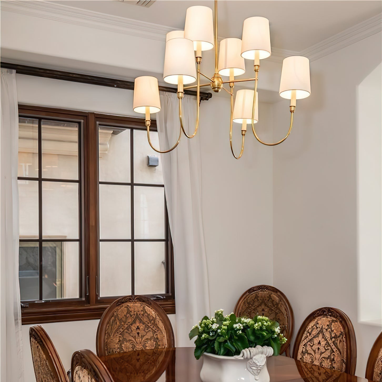 Talia Chandelier Luxury Brass Fabric | ventumra