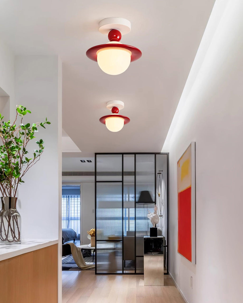 Pivoro Red and White Ceiling Light | ventumra